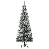 Árbol De Navidad Artificial Nevado Slim De 6 Pies De A...