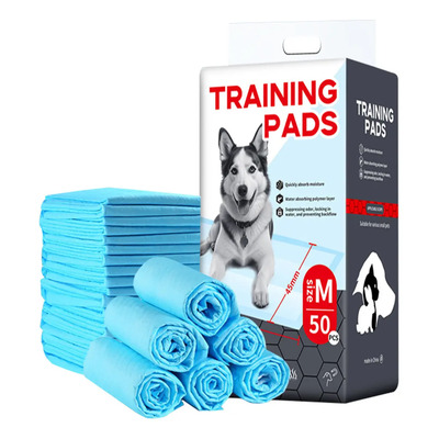 Azyaadixx Pañal Almohadillas De Entrenamiento Desechables Para Perros Gatos 50pzs 60x45 Cm Tapete Entrenador Para... M Azul Claro
