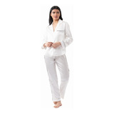 Pijama Mujer Satin Crema - Noite 