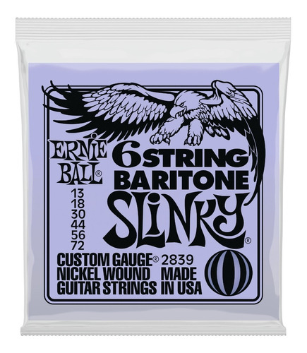 Encordoamento Guitarra Baritona 013 Ernie Ball Slinky 2839