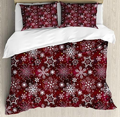 Fundas Para Edredones - Ambesonne Snowflake Duvet Cover Set,