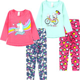 Kit 2 Conjunto Infantil Feminina Legging Inverno Atacado