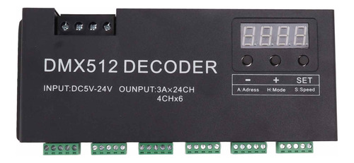 Decodificador Dmx De 24 Canales, Pantalla Digital, Rgbw, Dmx