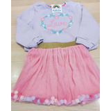 Conjunto Moletom E Saia Pompom Tule Rosa 3