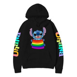 Blusa Moletom Lgbt Lilo & Stitch Bandeira Arco-íris Ref1078