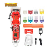 Maquina De Cortar Cabelo Wmark Ng407 Com Base Lamina C7 Neon