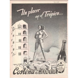 Cerveza Bavaria Costeña Antiguo Aviso Publicitario De 1947