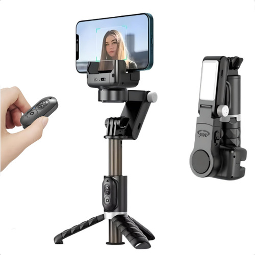 Estabilizador Y Trípode Gimbal Q18 Para Teléfono Celular Bluetooth, Color Negro