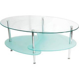 Mesa De Centro Wave Modern Walker Edison En Cristal Y Metal 