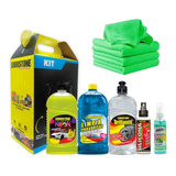 Shampoo Automotriz Kit Brillantil Aroma + Silicona + 4 Paños
