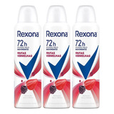 Desodorante Aero Rexona Frutas Vermelhas Fem 72h - Kit C/3 