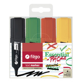 Resaltadores Filgo Essential Pack X4 U Text Marker Biselada