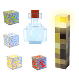 Pack Lámparas Minecraft Antorcha Poción Minerales 6 Pzs