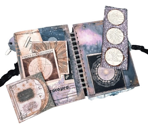 Álbum Junk Journal Zodíaco Luna Scrapbook Cuaderno 