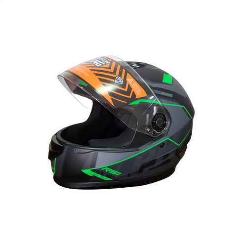 Casco Para Moto Hawk Integral Rs1 Alpha Negro/verde Massio