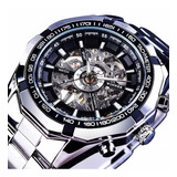 Reloj Mecánico Winner Con Correa D/acero Inoxidable P/hombre