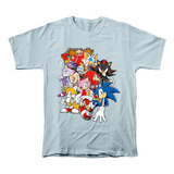 Camiseta Algodón Peinado Con Estampado Sonic The Hedgehog