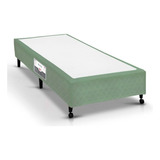 Cama Box Base Castor Poli Tecido Verde Solteiro 88