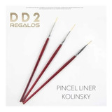 Kit X3 Pincel Liner Kolinsky Decoración Uñas Esculpidas Deco