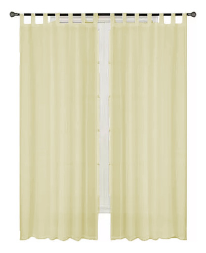 Juego De Cortinas De Voile Liso Creaciones Naon Con Breteles