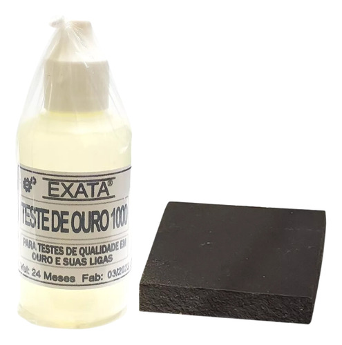 Kit Teste Ouro Prata - Pedra De Toque + Ácido 18k Com 30 Ml