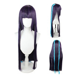 Y 80cm Azul Púrpura Oscuro Trenzas Divididas Pelo Largo Cos