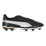 Botines Fútbol Puma King Match Fg/ag Para Niños En Blanco Y 