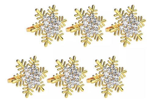 6x Servilleteros Con Forma De Copo De Nieve Navideño,