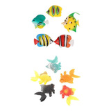 5pcs Pez Artificial Plástico Ornamento Para Acuario Pecera