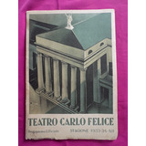 Programa Teatro Carlo Felice Stagione 1933 - 1934 - Opera