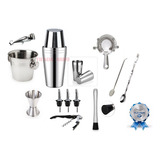 Kit Coctelera 12 Piezas Barman Prof. Bartender - Acero Inox.