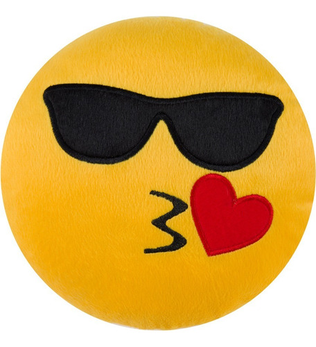 Almofada Emoji - Pelúcia Bordado 28cm X 28 Cm 