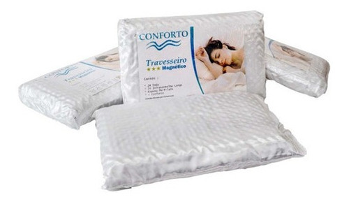 Nipon Live Conforto Espuma Soft 4 Travesseiros Magnético Para Alivio De Dor Ortopédico Full Cor Branco