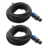 Paquete De 2 Cables Speakon A Speakon Macho De 25 Pies, Prof