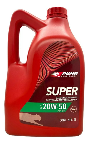Aceite Lubricante Mineral Puma Super 20w50 X 4 Litros