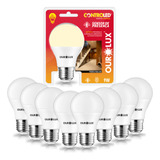 Kit 10 Lâmpadas Inteligente Led Sensor Presença 9w E27 2700k