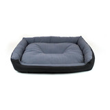 Cama Grande Para Perro Resistente Color Negro / Gris