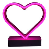 Luminária Abajur Coração Neon Namorados Amor Decoração-10cm