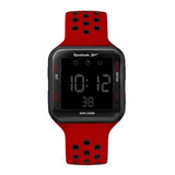 Reloj Reebok Unisex Square Elements Digita Rd-sqe-g9-pbir-br Color De La Malla Rojo-negro Color Del Bisel Negro Color Del Fondo Negativo