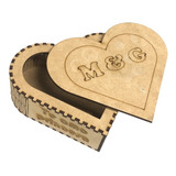 Caja En Forma De Corazon Mdf 3 Mm Personalizable 10 Cm 