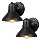 Farol De Pared Brightever Exterior, Impermeable, Negro X2