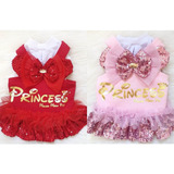 Roupa Pet Vestido Jardineira Princess Malloo Cão E Gato