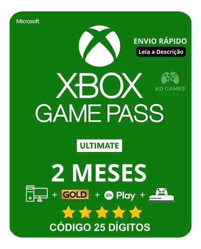 Xbox Game Pass Ultimate + Ea Play + Xcloud - 2 Meses