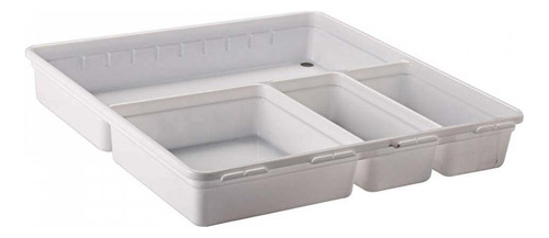 Organizador Plasutil Cubiertos 4 Divisiones Plastico Blanco