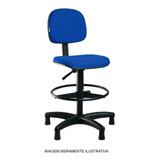 Cadeira Caixa Secretária Alta P/ Escritório Em Jserrano Azul