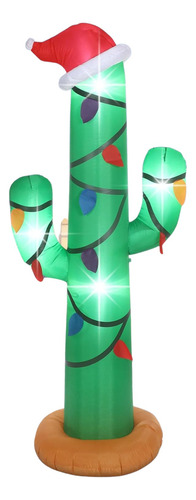 Cactus Inflables De Navidad De 7pies Decoración Al Aire Lib