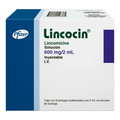 Lincocin Solución Inyectable 600 Mg\u002F2 Ml, 6 Jeringas Prellenadas 2 Ml | Meses sin interés
