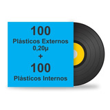 200 Plásticos Para Lp Disco Vinil. 100 Ext. Grosso + 100 Int