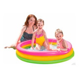 Piscina Inflables Para Niños Pequeña 3 Aros 110x30cm Colores