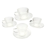 Set 4 Tazas Con Platillo 110ml Espresso Glasso